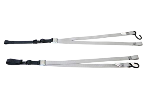 Two Pack 1.5" x 6' Gray Motorcycle Tie Down Cam Buckle Straps 500lbs WLL