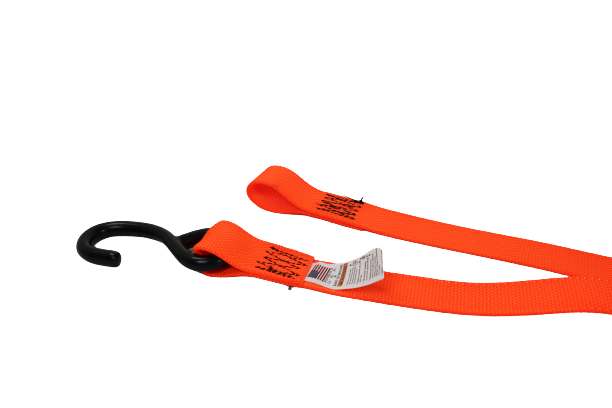 Two Pack 1.5" x 6' Orange Motorcycle Tie Down Cam Buckle Straps 500lbs WLL
