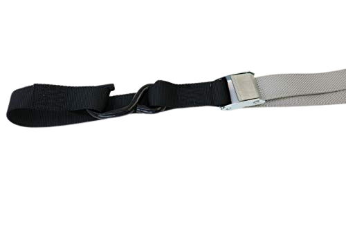 Two Pack 1.5" x 6' Gray Motorcycle Tie Down Cam Buckle Straps 500lbs WLL