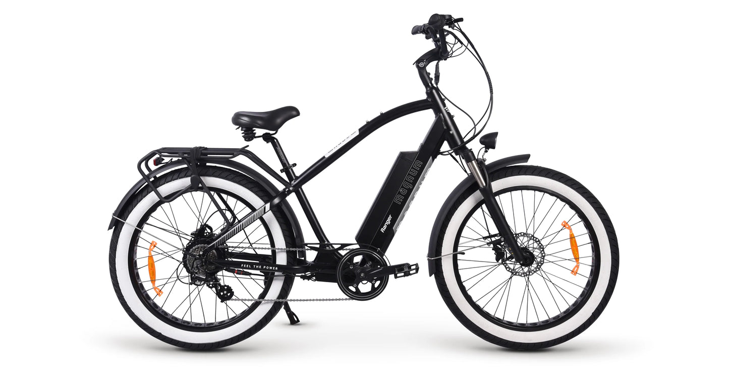 48v Magnum Ranger Electric Bike Matt Black/ Black tires 48v21ah 750w