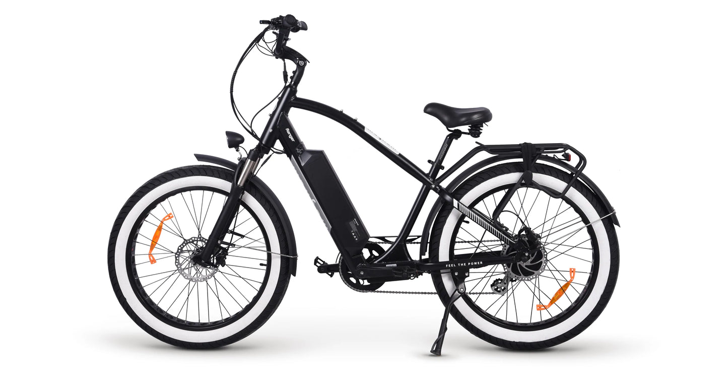 48v Magnum Ranger Electric Bike Matt Black/ Black tires 48v21ah 750w